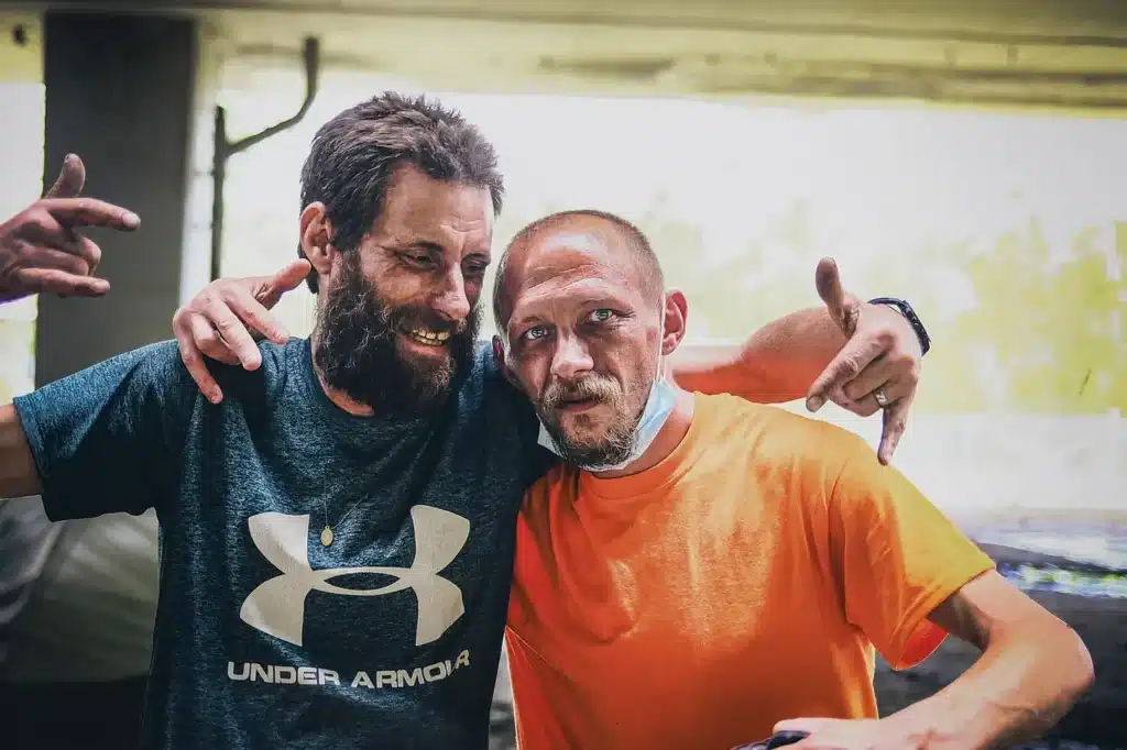 Nico (left) with his friend Shane Hughes in the summer of 2021.